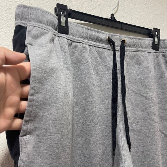 Mens Jogger Sweatpants With Black Side Panels Drawstring Waist & Side Pockets - Picture 4 of 11